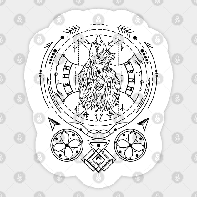 Fenrir | Norse Pagan Symbol Sticker by CelestialStudio